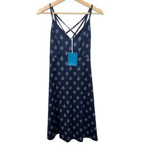 Market & Spruce Maternity Blue Strappy V Neck Dress Size M Medium NWT